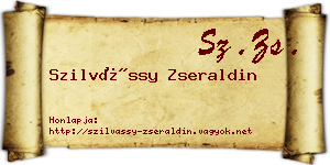 Szilvássy Zseraldin névjegykártya